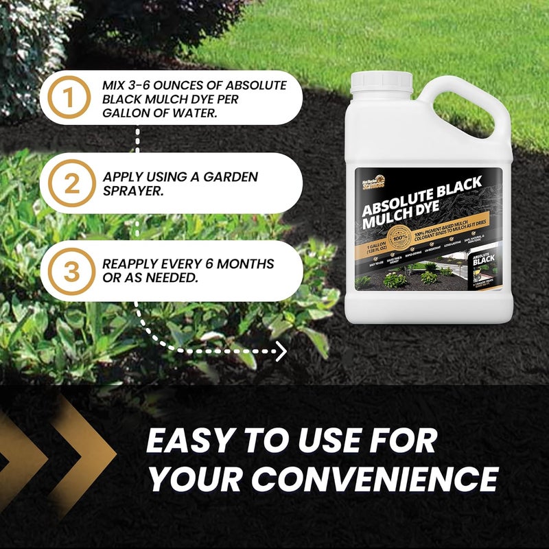 Not Rocket Sciences 1 Gallon Absolute Black Mulch Dye - Covers up to 10,000 sq. ft., Liquid Mulch Dye Black, Premium Color, Ideal for Landscaping, Renews Faded Rubber or Wood Chips, Binds as it Dries - Image 5